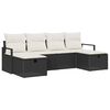 vidaXL Set di divani 6 pz 6-Numero di posti Nero e Crema polyrattan