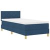 vidaXL Letto a Sorgente LED con materasso Blu 90 x 200 cm Tessuto