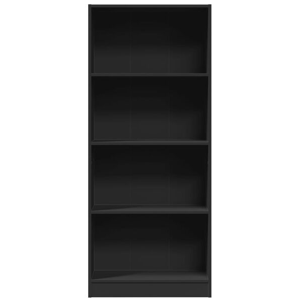 vidaXL Libreria Nera 60x24x143 cm in Legno Multistrato