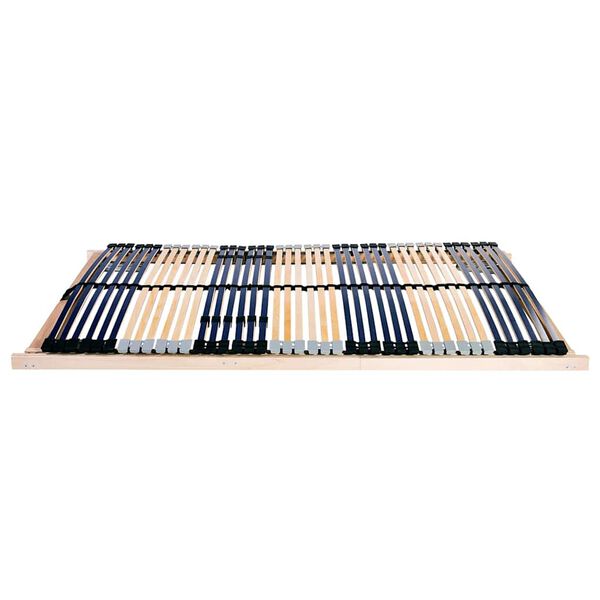 vidaXL Base a doghe Marrone 140 x 190 cm Legno massello di faggio