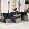 vidaXL Set Divano da Giardino 8 pz con Cuscini Grigio in Polyrattan