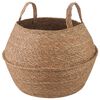 vidaXL Vaso da fiori con manici Naturale &Oslash; 45 x 36 cm 100% Erba marina