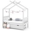 vidaXL Giroletto Bambini con Cassetto Bianco Legno di Pino 70x140 cm