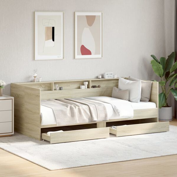 vidaXL Divano Letto con Cassetti senza Materasso 75x190 cm