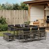 vidaXL Set da Pranzo da Giardino 11pz con Cuscini in Polyrattan Grigio