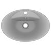 vidaXL Lavabo con Troppopieno Ovale Turchese Grigio 58,5x39 cm Ceramica