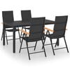 vidaXL Set da Pranzo da Giardino 5 pz Nero e Marrone