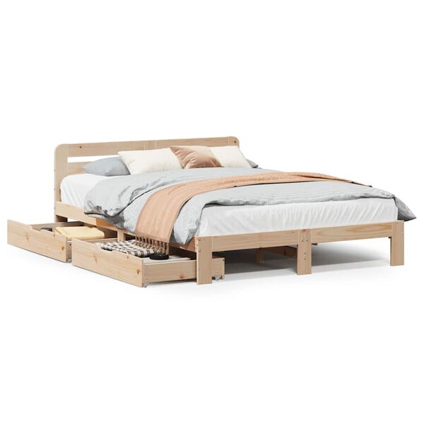 vidaXL Letto senza Materasso 120x190 cm in Legno Massello di Pino