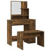 vidaXL Set Tavolo da Toeletta Rovere Fumo 86,5x35x136 cm