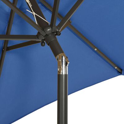 vidaXL Ombrellone con LED Azzurro 200x211 cm in Alluminio