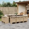 vidaXL Set da Pranzo da Giardino 13 pz con Cuscini Beige in Polyrattan