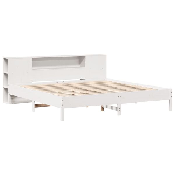 vidaXL Letto Libreria senza Materasso Bianco 200x200 cm Legno di Pino