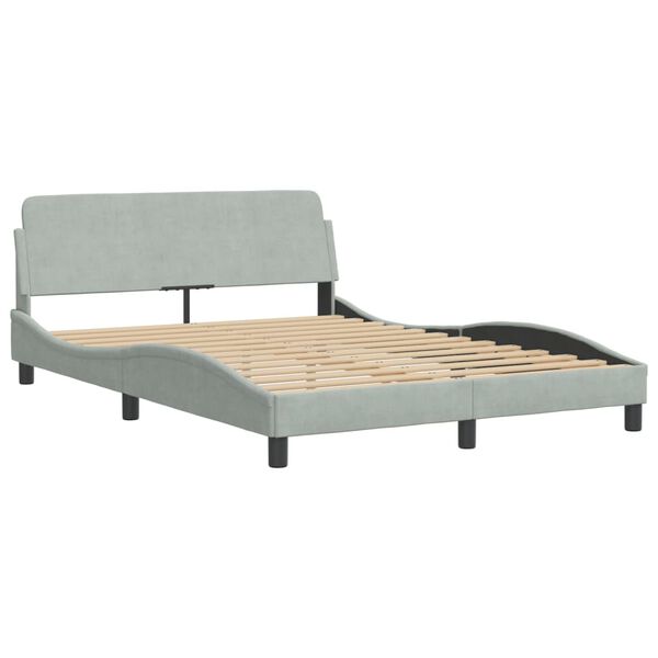 vidaXL Letto con Materasso Grigio Chiaro 140x190 cm in Velluto