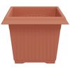vidaXL Vaso quadrato per fiori 24 pcs Rosso Mattone 23 x 23 x 17,5 cm