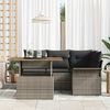 vidaXL Set Divano da Giardino 5 pcs Grigio Poly Rattan