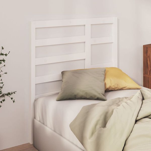 vidaXL Testiera per Letto Bianca 96x4x104 cm in Legno Massello di Pino