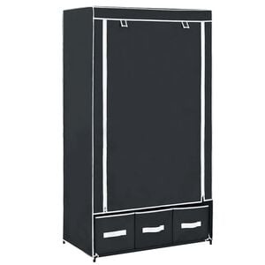 vidaXL Armadio Nero 87x49x159 cm in Tessuto