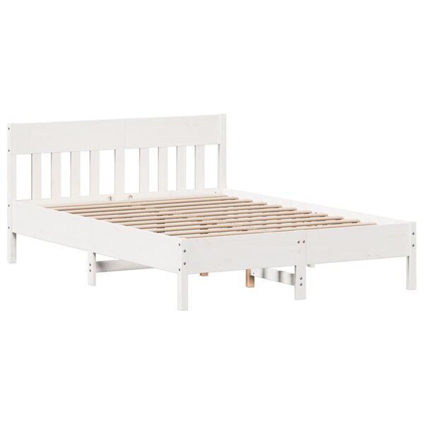 vidaXL Letto senza Materasso Bianco 135x190 cm Legno Massello di Pino