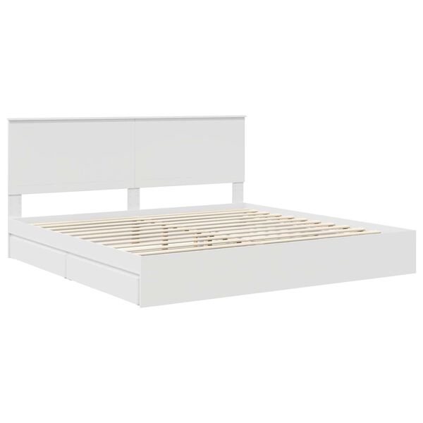 vidaXL Letto con Contenitore Bianco 200 x 200 cm Legno multistrato