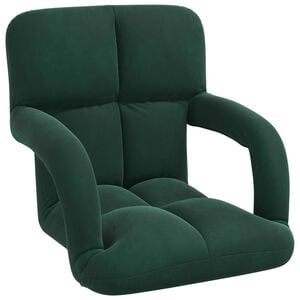 vidaXL Sedia a pavimento regolabile Verde Scuro Velluto