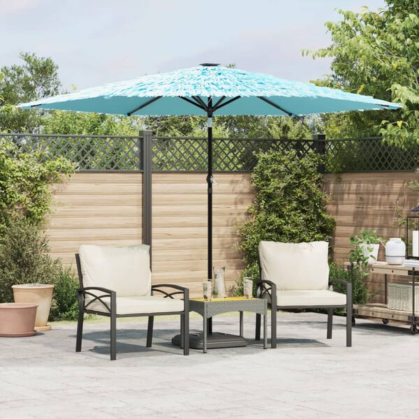 vidaXL Ombrellone Giardino con Palo in Acciaio Blu 288x288x225 cm
