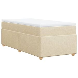 vidaXL Giroletto a Molle con Materasso Crema 80x200 cm inTessuto