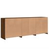 vidaXL Credenza con Luci LED Rovere Marrone 181,5x37x67 cm