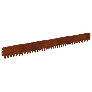 vidaXL Bordura per Prato 10 pz 103 x 10 cm Acciaio Ruggine