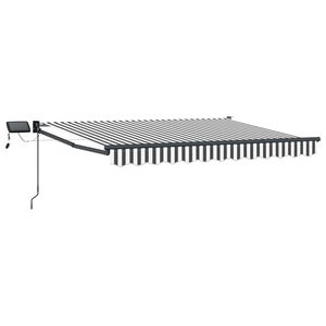vidaXL Tenda retrattile manuale con LED Antracite e Bianco 2,5 x 2 m