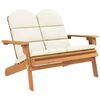 vidaXL Panchina Giardino Adirondack Cuscini 126 cm Massello di Acacia