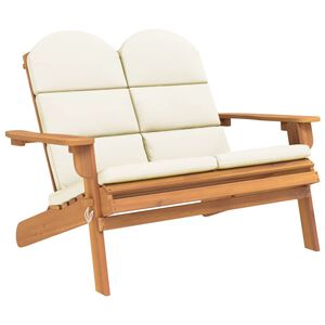 vidaXL Panchina Giardino Adirondack Cuscini 126 cm Massello di Acacia