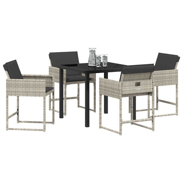 vidaXL Set da Pranzo per Giardino 5 pcs Beige polyrattan