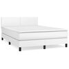 vidaXL Giroletto a Molle con Materasso Bianco 140x190 cm in Similpelle