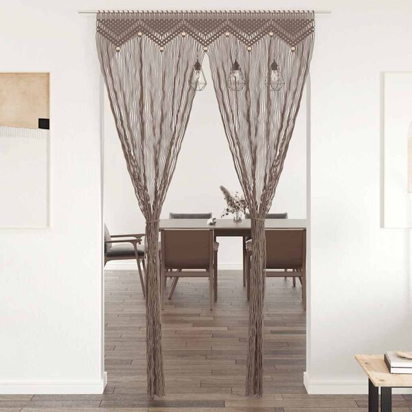 vidaXL Tenda Macramè Grigio Talpa 140x240 cm in Cotone