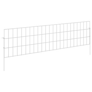 vidaXL Recinzione da Giardino con Picchetti 12 pz 115 x 30 cm Argento