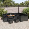 vidaXL Set Divano da Giardino 13 pcs Nero polyrattan