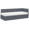 vidaXL Struttura Letto Angolare con Materasso 2 pcs Grigio Velluto