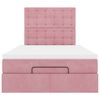 vidaXL Struttura Letto Pouf con Materassi Rosa 120x190 cm Velluto