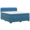 vidaXL Letto con Box Spring, Materasso e LED Blu 160 x 200 cm Velluto