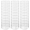 vidaXL Fioriere Gabbione Circolare 3 pz in Acciaio Zincato &Oslash;30x100 cm