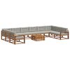 vidaXL Set di divani da esterno 11 pcs Grigio Naturale e Chiaro