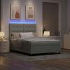 vidaXL Letto a Sorgente LED Grigio chiaro 140 x 200 cm Tessuto