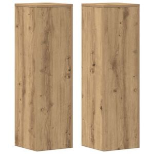 vidaXL Supporti per Piante 2 pz Rovere 25x25x80 cm in Multistrato