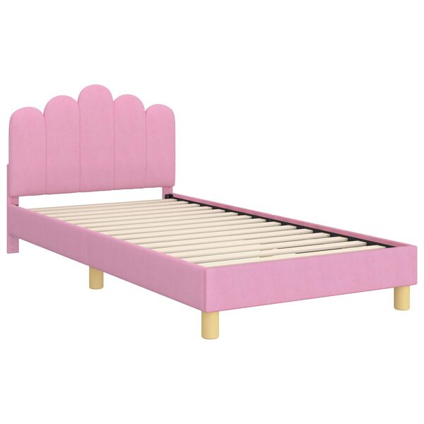 vidaXL Struttura letto per bambini con testata Rosa 90 x 200 cm
