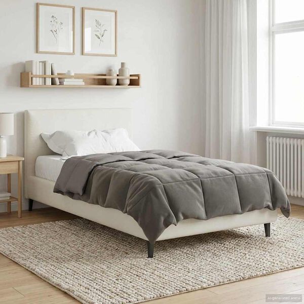 vidaXL Duvet Estivo Trapuntato Grigio chiaro 140 x 220 cm Microfibra