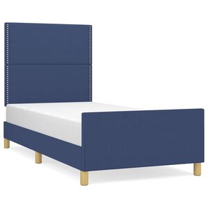 vidaXL Giroletto senza Materasso Blu 90x200 cm in Tessuto