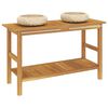 vidaXL Mobile Vanit&agrave; Bagno e Lavandini Marmo Crema Legno Massello Teak