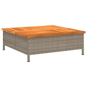 vidaXL Tavolo da Giardino Grigio 70x70x25cm Rattan e Legno di Acacia