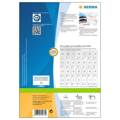 HERMA Etichette Permanenti PREMIUM A4 48,3x16,9 mm 100 Fogli
