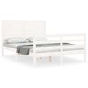 vidaXL Giroletto con Testiera Bianco Small Double Legno Massello
